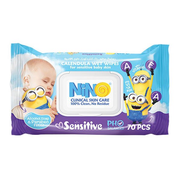 Nino 70 pc دستمال مرطوب کودک نینو 70 عددی سنستیو