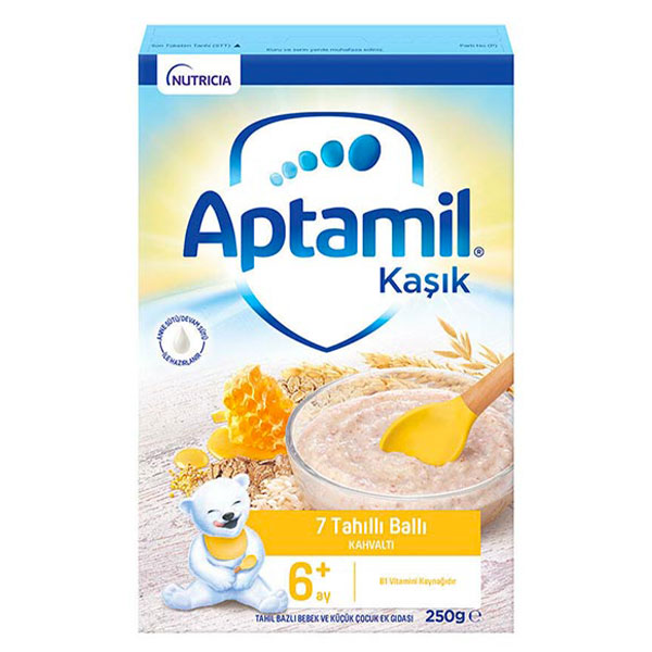 سرلاک آپتامیل Aptamil با طعم عسل 7 غله بالای 6 ماه حجم 250 گرم
