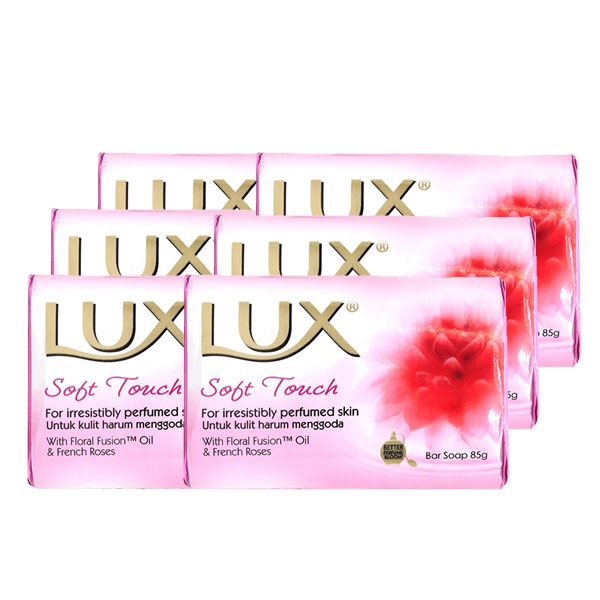 صابون لوکس LUX بسته 6 عددی سافت تاچ حجم 85 گرم