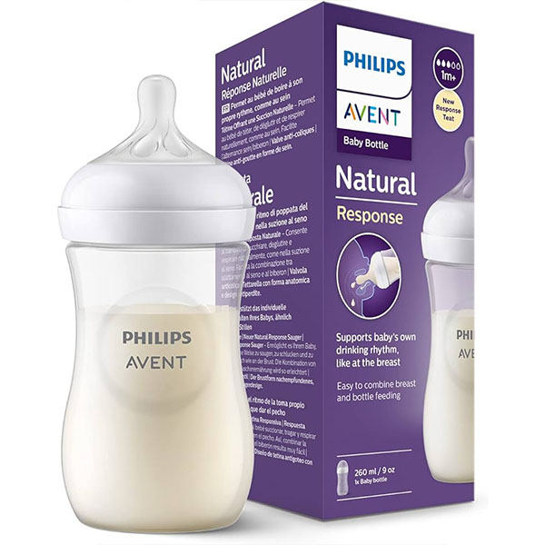 شیشه شیر فیلیپس اونت Avent بالای 1 ماه 3 قطره حجم 260 میلی